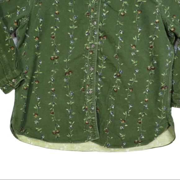 VTG Rare L.L. Bean Chamois Cloth Button Down Shirt Floral Cotton Women’s Size XS - Picture 5 of 5